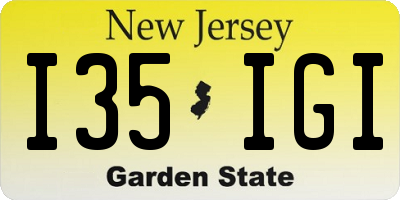 NJ license plate I35IGI