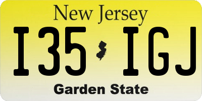 NJ license plate I35IGJ