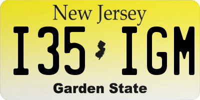 NJ license plate I35IGM