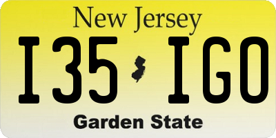 NJ license plate I35IGO