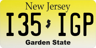 NJ license plate I35IGP