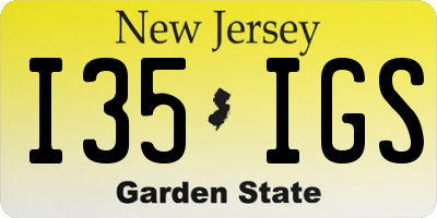 NJ license plate I35IGS