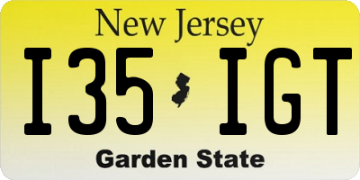 NJ license plate I35IGT