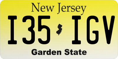 NJ license plate I35IGV