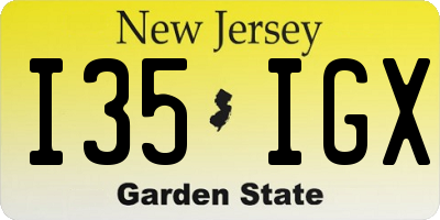 NJ license plate I35IGX