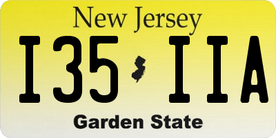 NJ license plate I35IIA