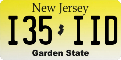 NJ license plate I35IID