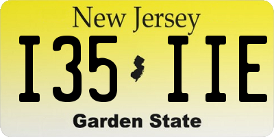 NJ license plate I35IIE
