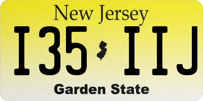 NJ license plate I35IIJ