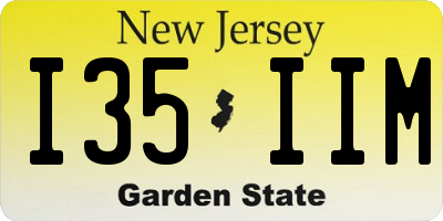 NJ license plate I35IIM