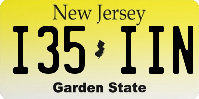 NJ license plate I35IIN