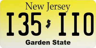 NJ license plate I35IIO