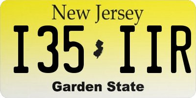 NJ license plate I35IIR