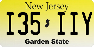 NJ license plate I35IIY