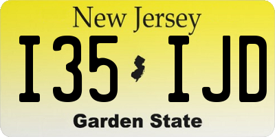 NJ license plate I35IJD