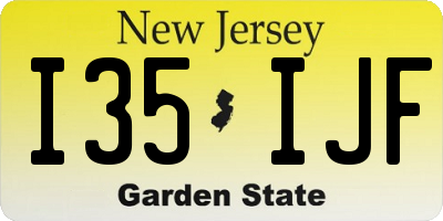 NJ license plate I35IJF
