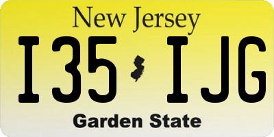 NJ license plate I35IJG