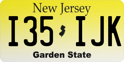 NJ license plate I35IJK