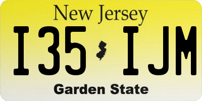 NJ license plate I35IJM