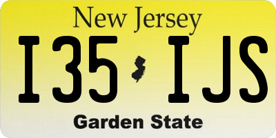 NJ license plate I35IJS