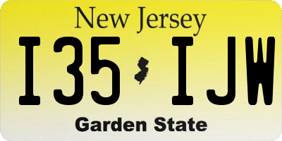 NJ license plate I35IJW