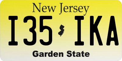 NJ license plate I35IKA