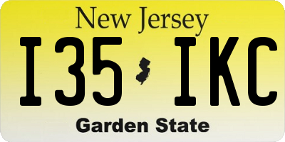 NJ license plate I35IKC