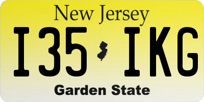 NJ license plate I35IKG