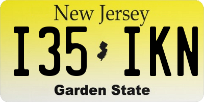 NJ license plate I35IKN