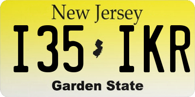NJ license plate I35IKR