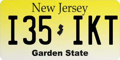 NJ license plate I35IKT