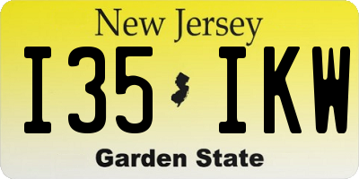 NJ license plate I35IKW