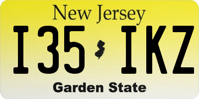 NJ license plate I35IKZ