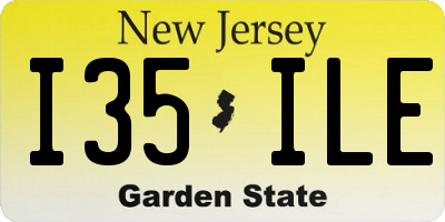 NJ license plate I35ILE