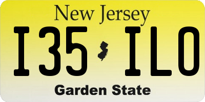 NJ license plate I35ILO