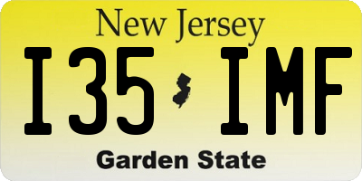 NJ license plate I35IMF