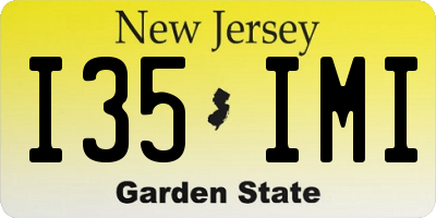 NJ license plate I35IMI