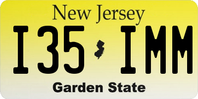 NJ license plate I35IMM