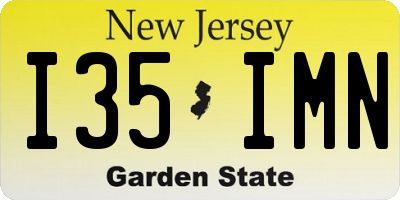 NJ license plate I35IMN