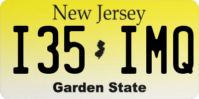 NJ license plate I35IMQ