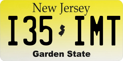 NJ license plate I35IMT