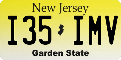NJ license plate I35IMV