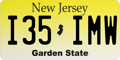 NJ license plate I35IMW