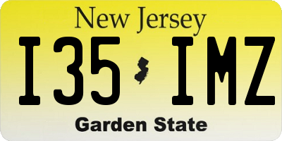NJ license plate I35IMZ