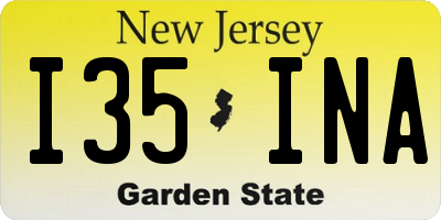 NJ license plate I35INA
