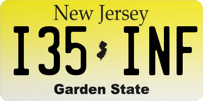 NJ license plate I35INF