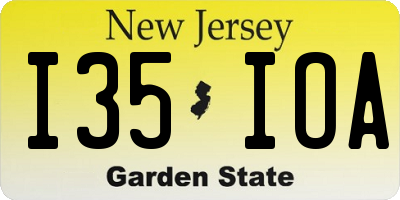 NJ license plate I35IOA