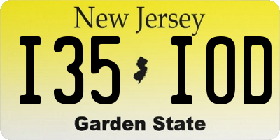 NJ license plate I35IOD
