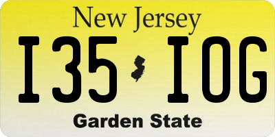 NJ license plate I35IOG
