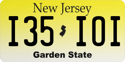 NJ license plate I35IOI
